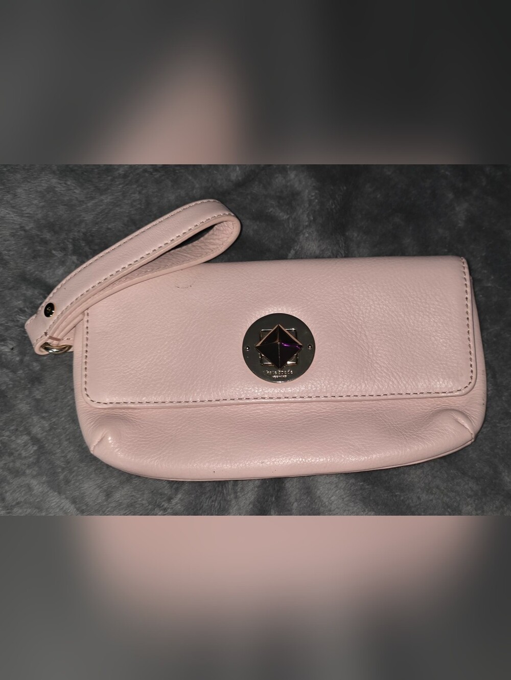 kate spade Chrystie Street Evan Pale Pink Leather Wristlet Clutch